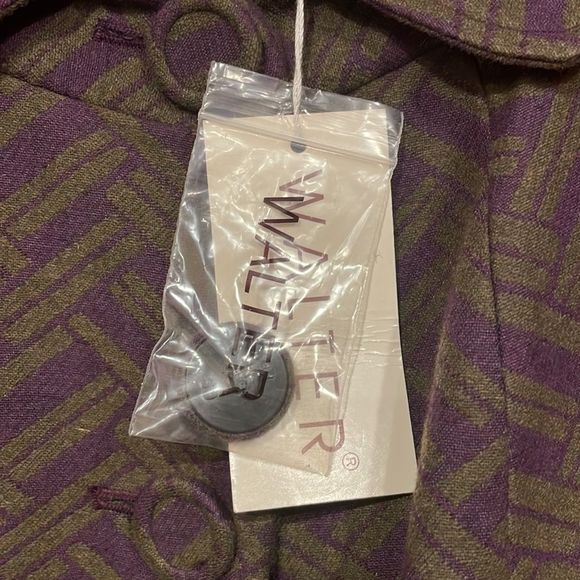 Walter Baker NWT Wool Blend Long Coat Womens size 8 Beautiful! Purple Olive - Picture 2 of 11
